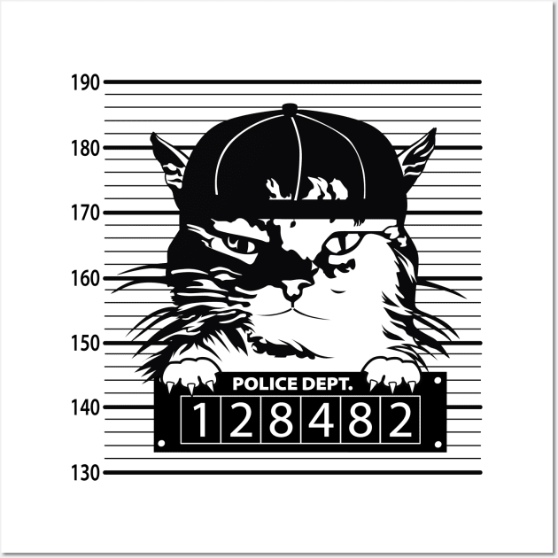 Mugshot Cat Wall Art by ThyShirtProject - Affiliate